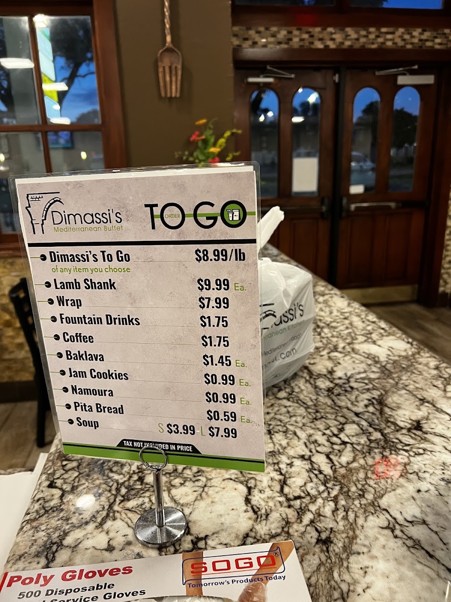 Menu Dimassi's Mediterranean Buffet-1